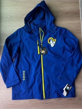 New Los Angeles Rams Royal Blue Yellow Softshell Jacket